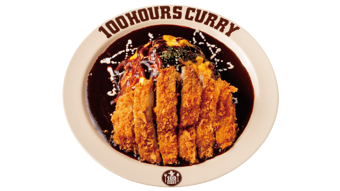 とろとろ卵のオムとチキンカツ。ボリューム満点の親子カレー