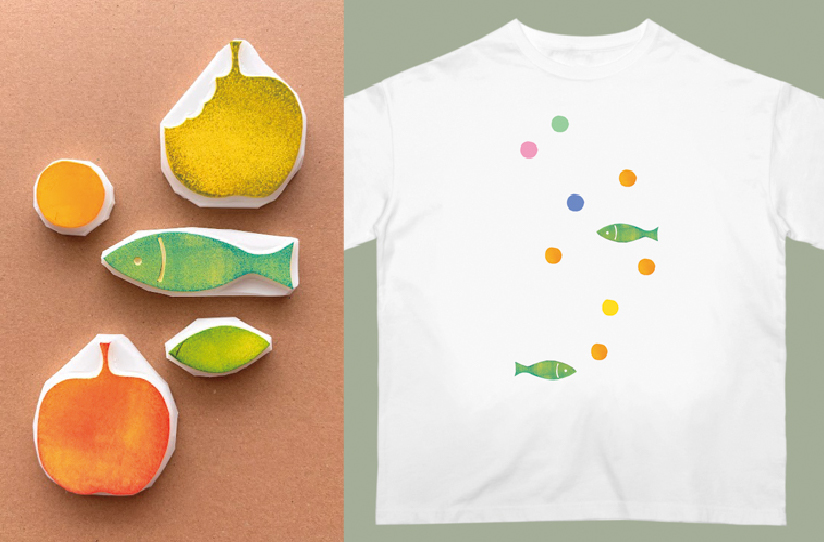 「消しゴムはんこで彩るオリジナルTシャツ」